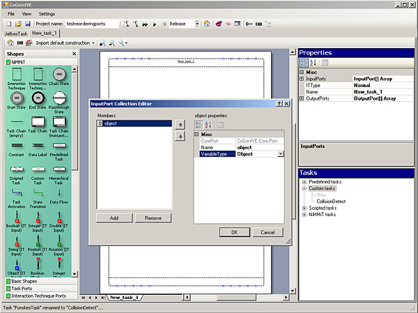 NiMMiT process and editor. (a) Execution process of a NiMMiT diagram. (b) NiMMiT editor.