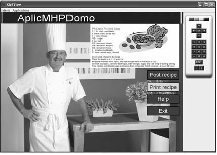 Screenshot for the recipe Xlet running in the XleTView emulator.