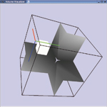 Isosurface in a cell with 2 body saddle points. The images in the third row show the first and last cases of the first row from other viewpoint. The image of the second row shows an intermediate case.