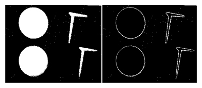 Segmentation detail '40' (left) and difference to reference (right).