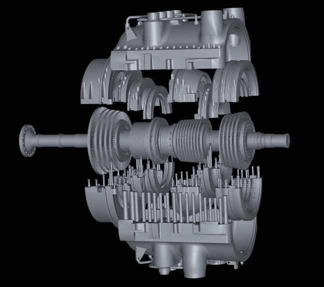 Example of a symmetric exploded view layout