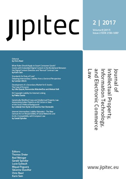 JIPITEC 8 (2) 2017 Cover