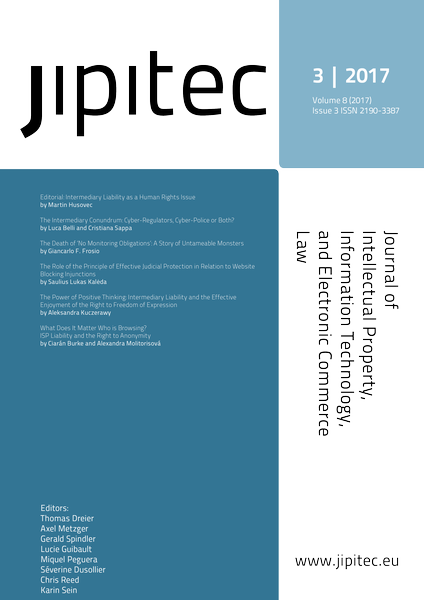 JIPITEC 8 (3) 2017 Cover