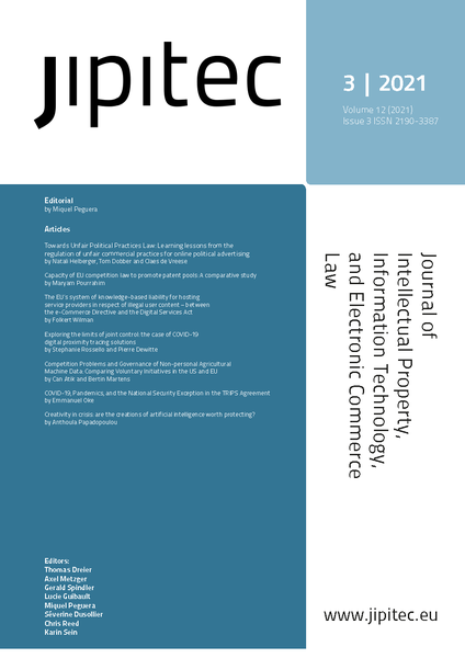 JIPITEC 12 (3) 2021 Cover